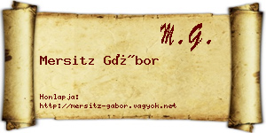 Mersitz Gábor névjegykártya