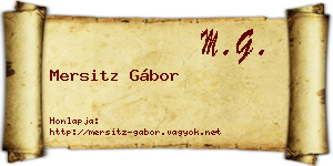 Mersitz Gábor névjegykártya